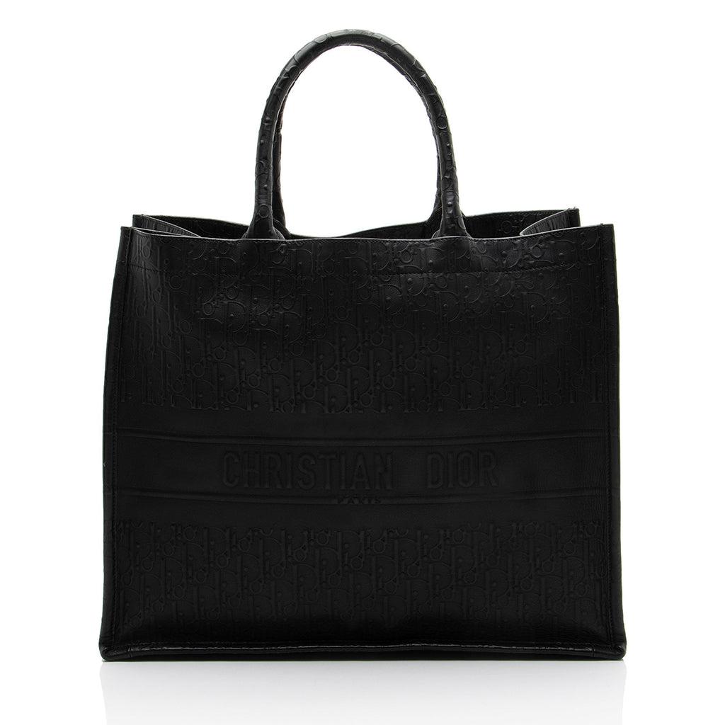 Dior Oblique Embossed Calfskin Large Book Tote