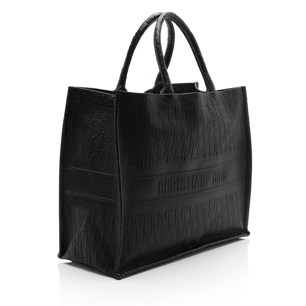 Dior Oblique Embossed Calfskin Large Book Tote