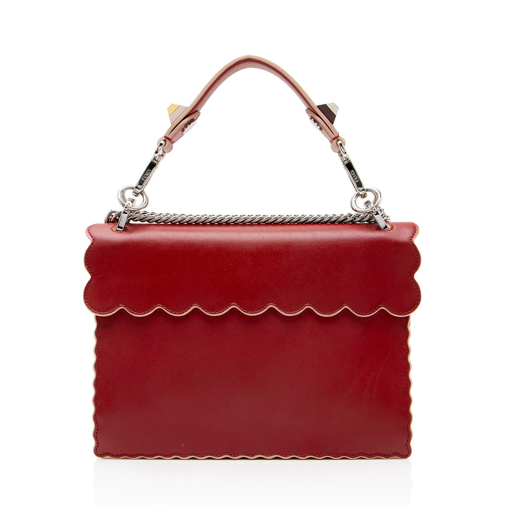 Fendi Calfskin Studded Kan I Medium Shoulder Bag