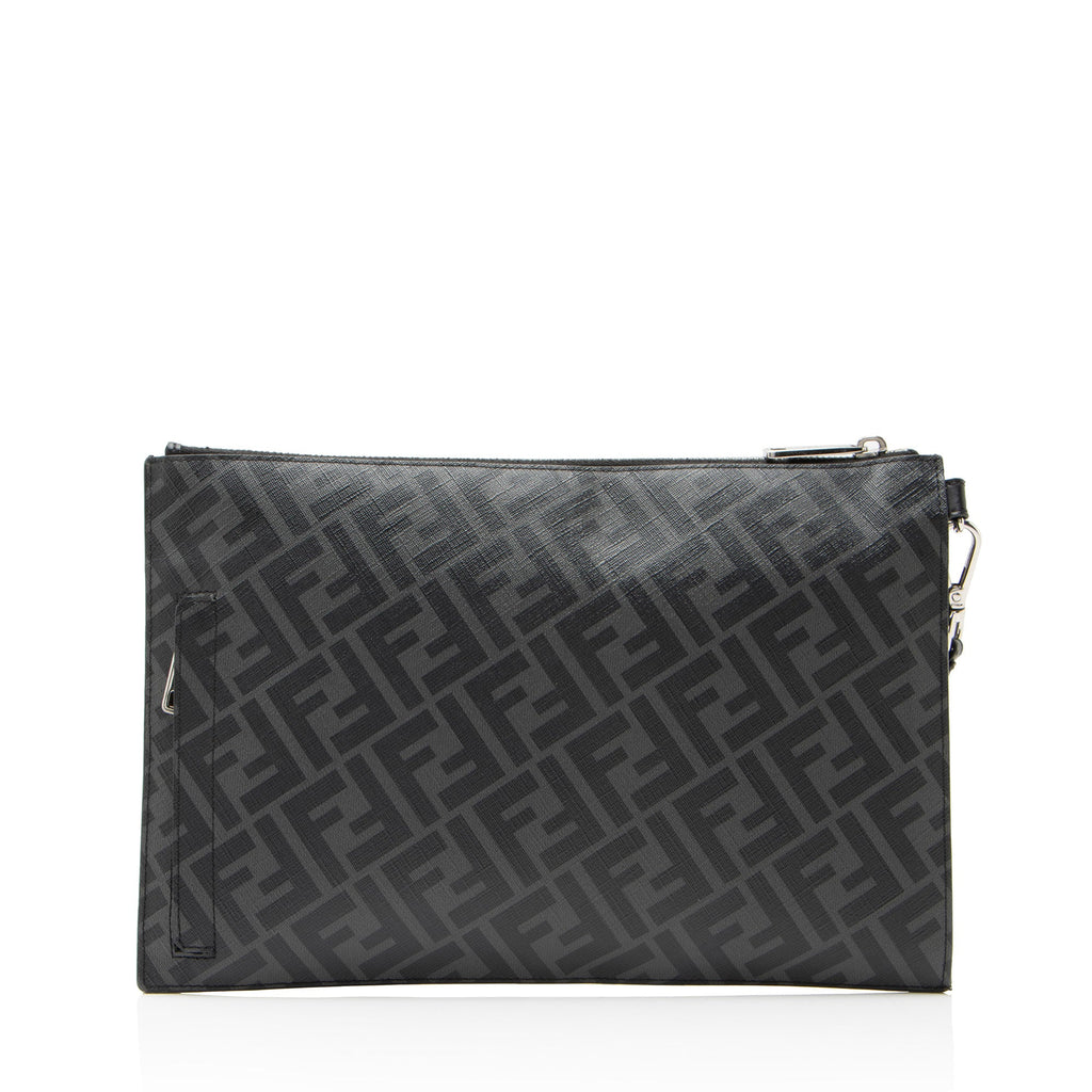 Fendi Coated Canvas FF Diagonal Clutch