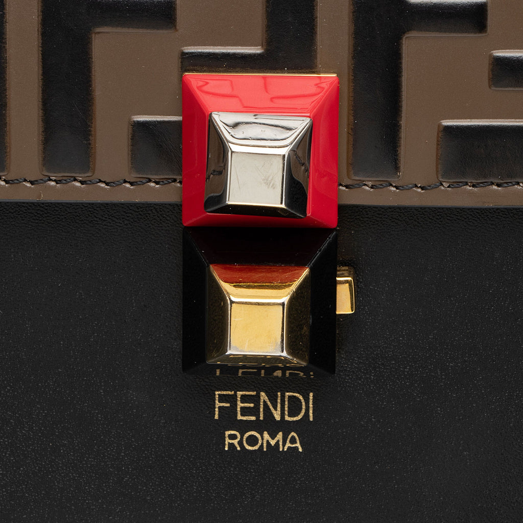 Fendi FF Embossed Calfskin Kan I Small Shoulder Bag - FINAL SALE