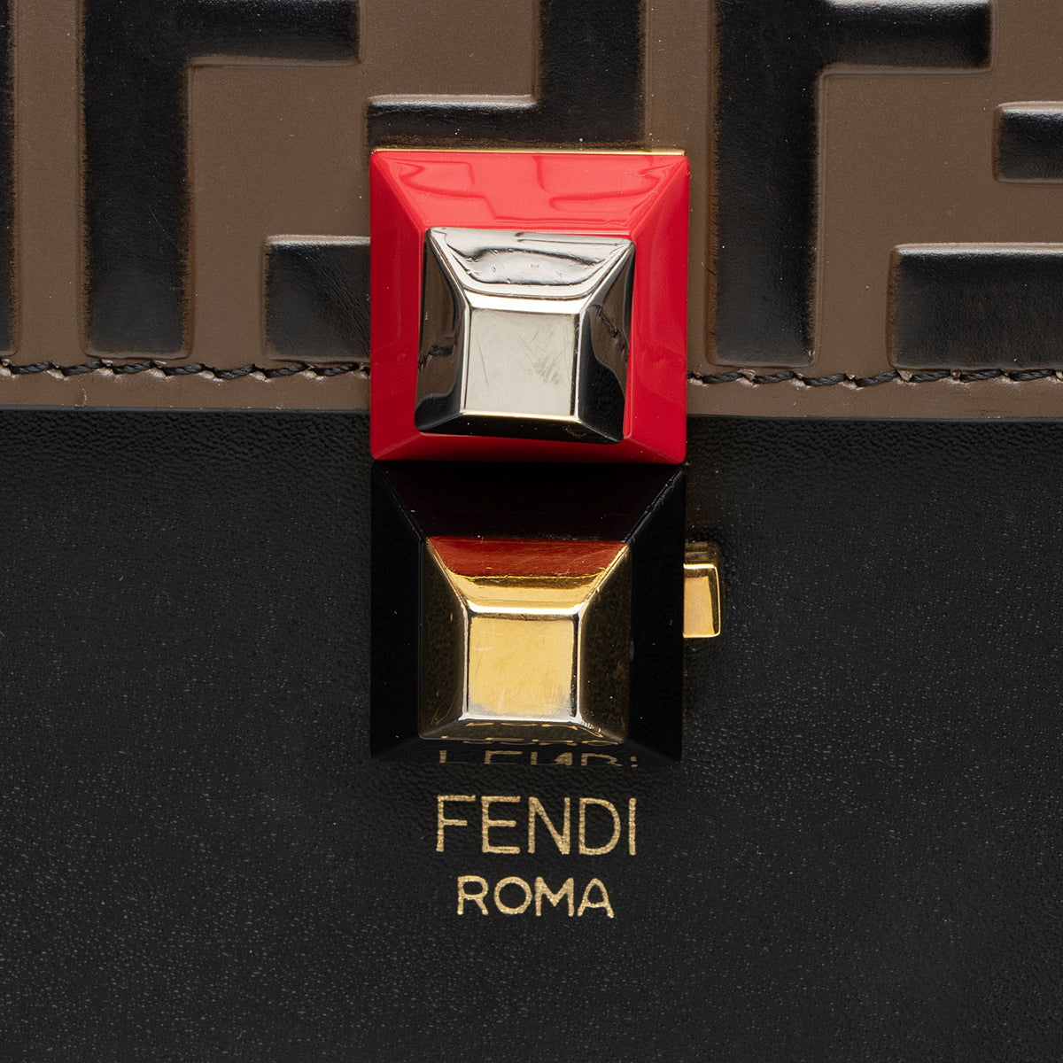Fendi FF Embossed Calfskin Kan I Small Shoulder Bag - FINAL SALE