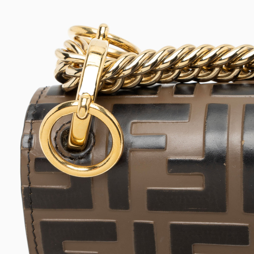 Fendi FF Embossed Calfskin Kan I Small Shoulder Bag - FINAL SALE