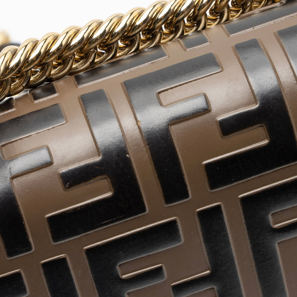 Fendi FF Embossed Calfskin Kan I Small Shoulder Bag - FINAL SALE