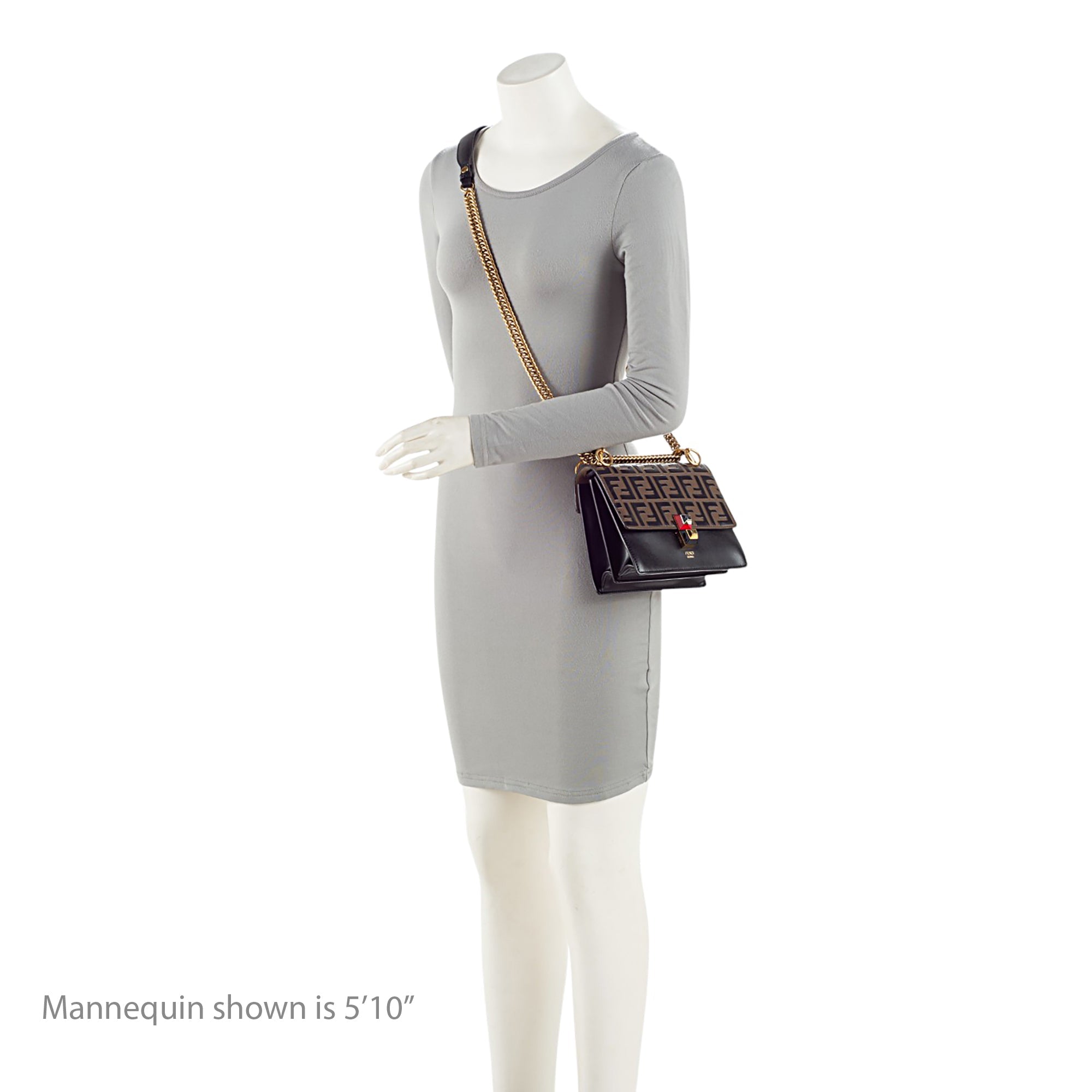 Fendi FF Embossed Calfskin Kan I Small Shoulder Bag - FINAL SALE