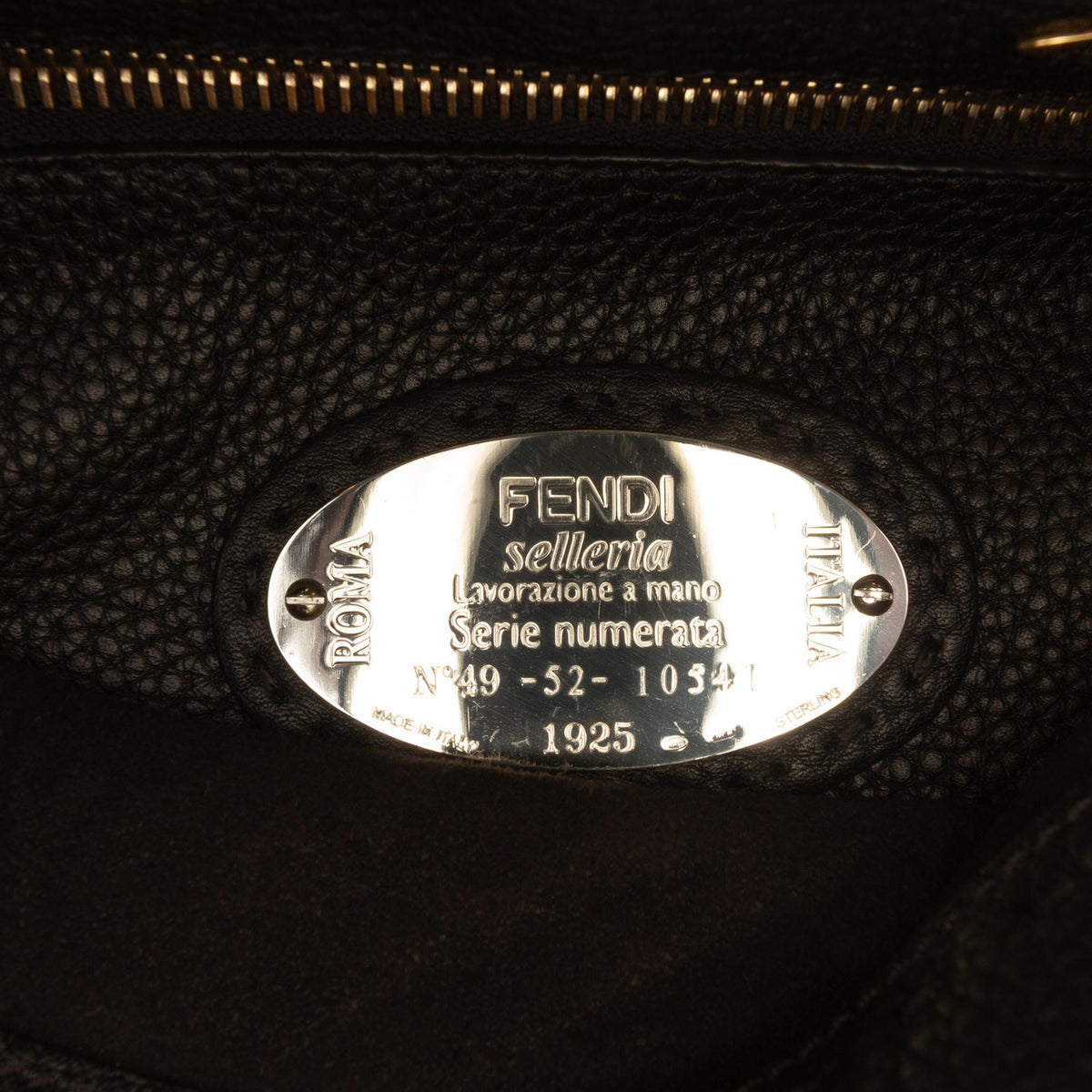 Fendi Mini Calfskin Romano Selleria Peekaboo Iconic Fit Satchel