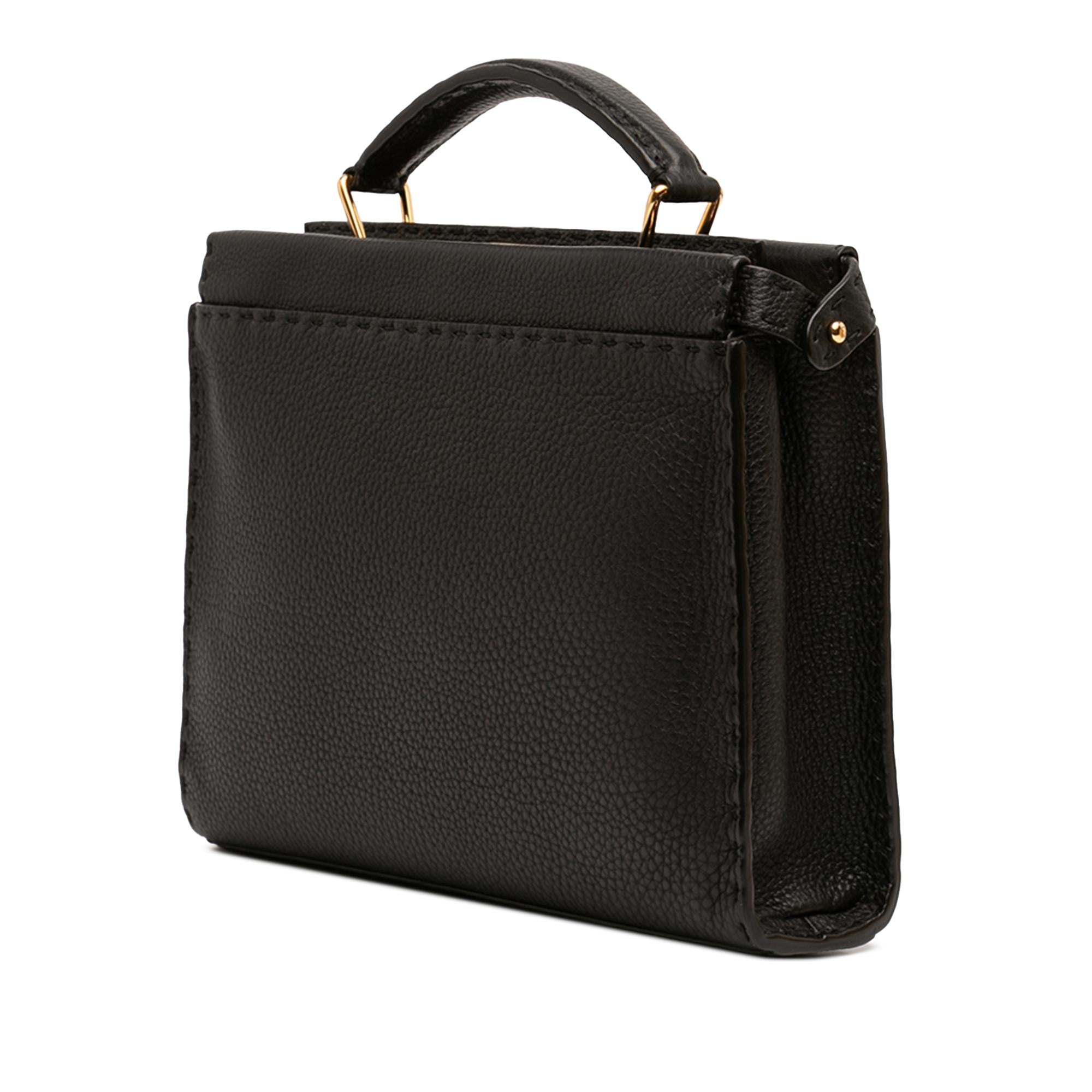 Fendi Mini Calfskin Romano Selleria Peekaboo Iconic Fit Satchel