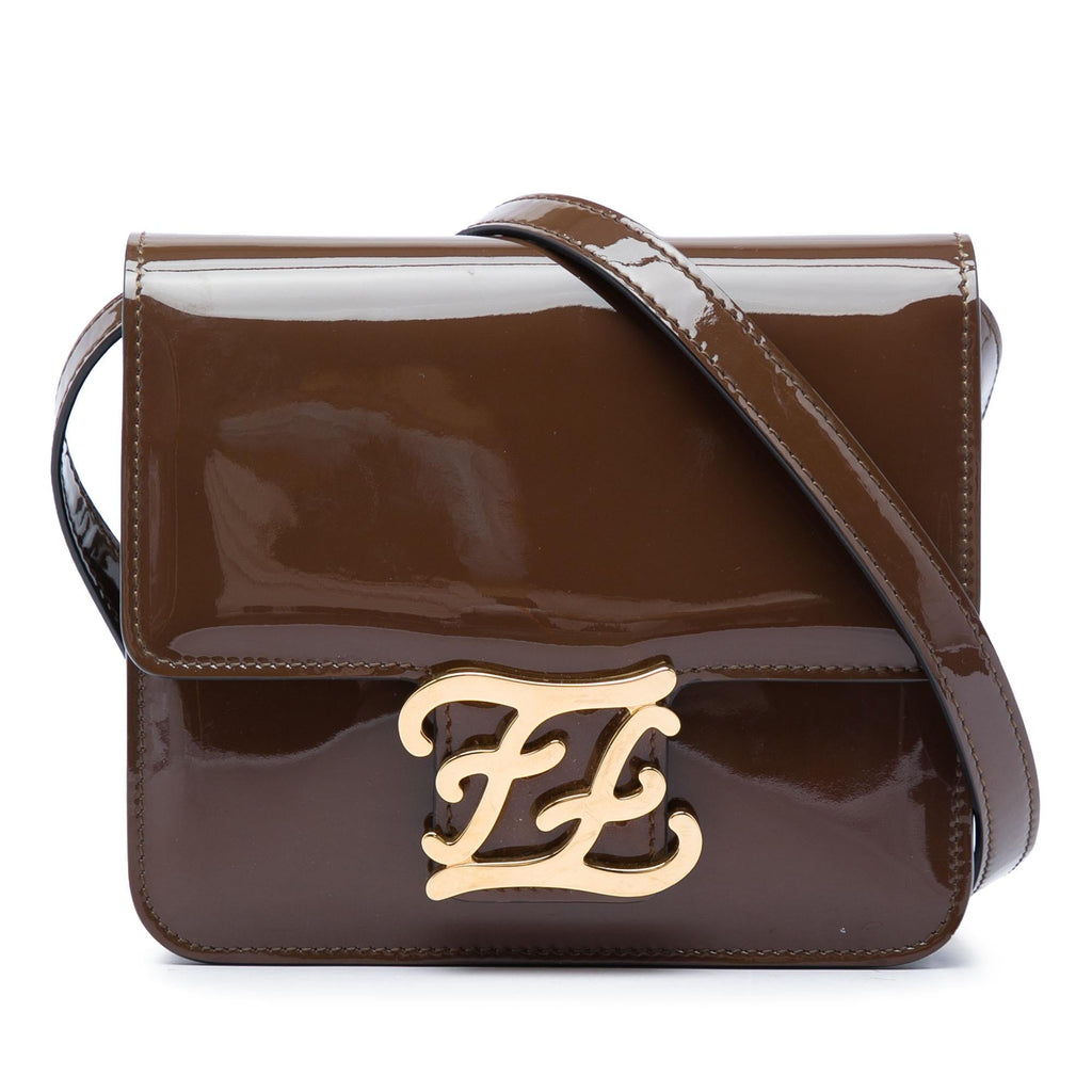 Fendi Patent Karligraphy Crossbody