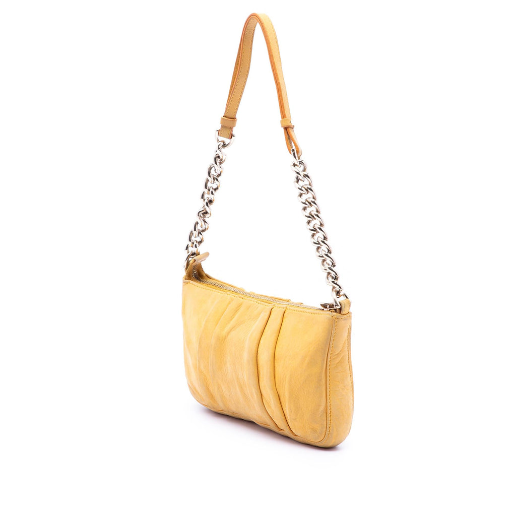 Fendi Pleated Nubuck FF Chain Pochette