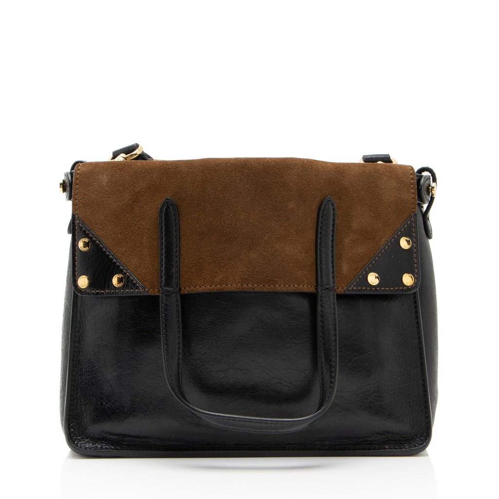 Fendi Suede Glazed Calfskin Grace Flip Tote
