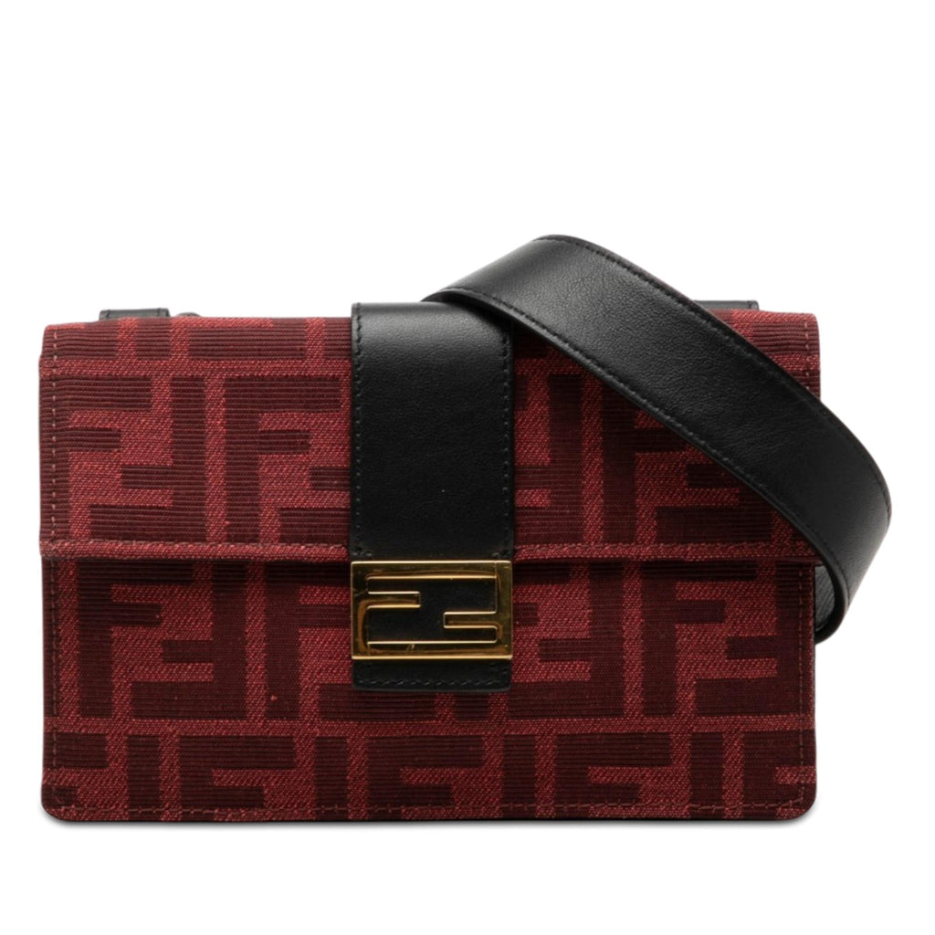 Fendi Zucca Canvas Convertible Baguette Pouch