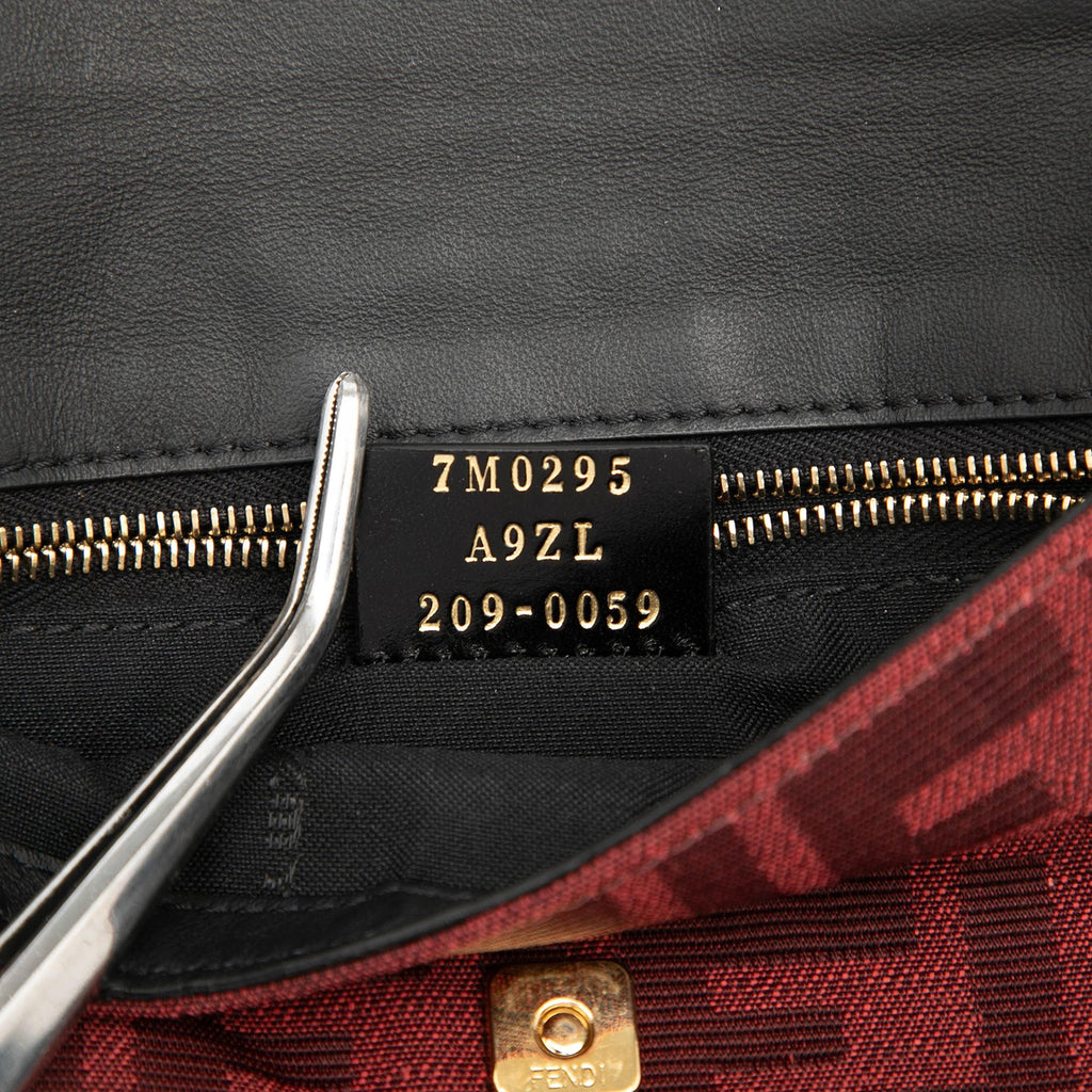 Fendi Zucca Canvas Convertible Baguette Pouch