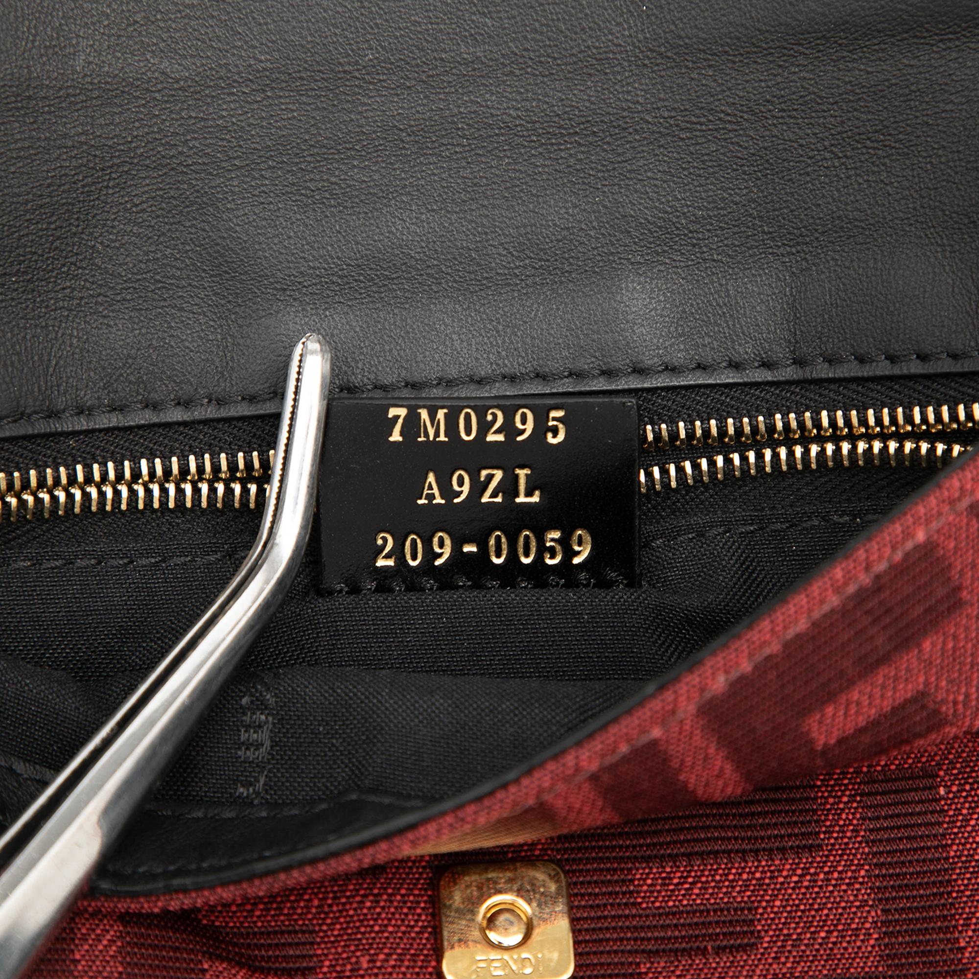 Fendi Zucca Canvas Convertible Baguette Pouch