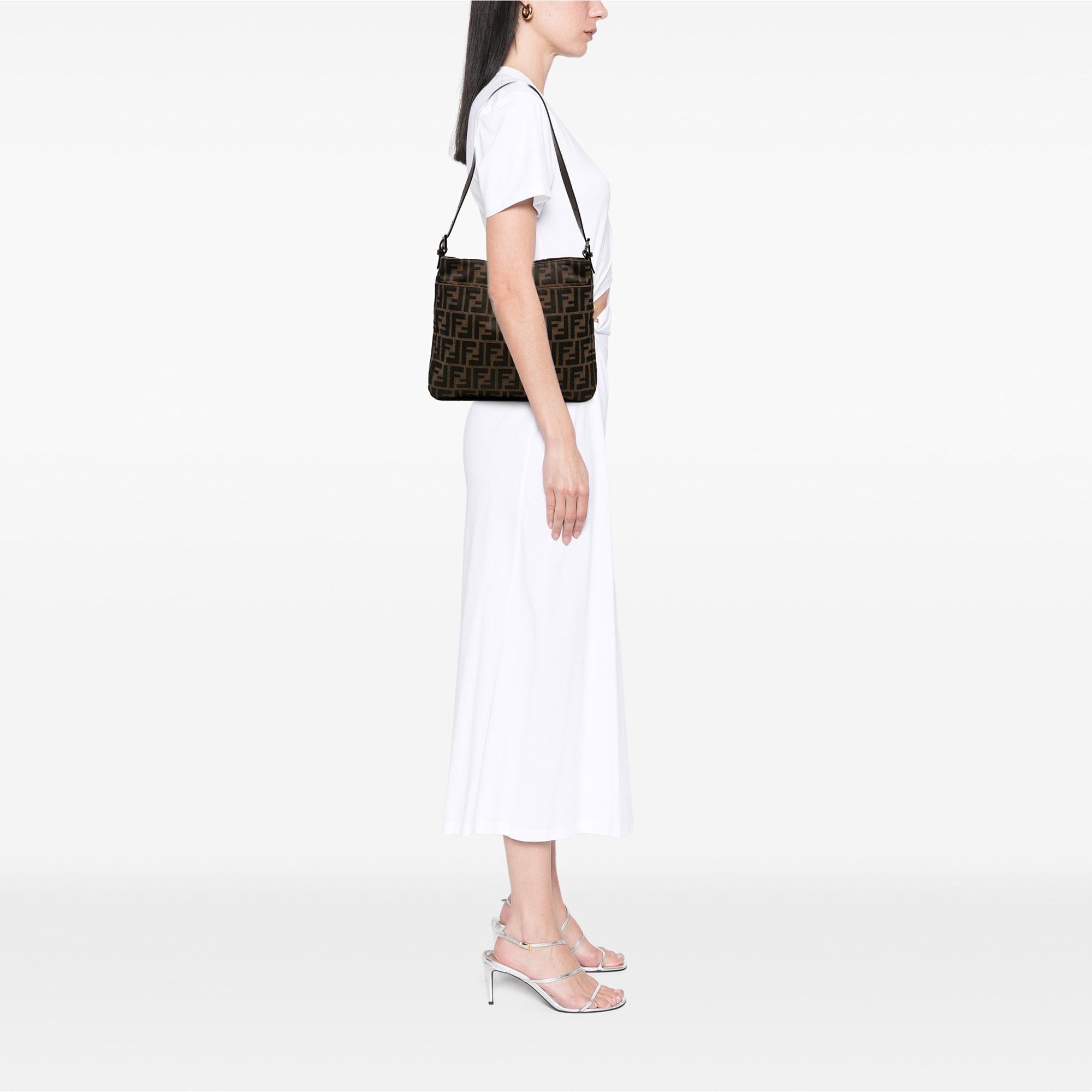 Fendi Zucca Canvas Shoulder Bag