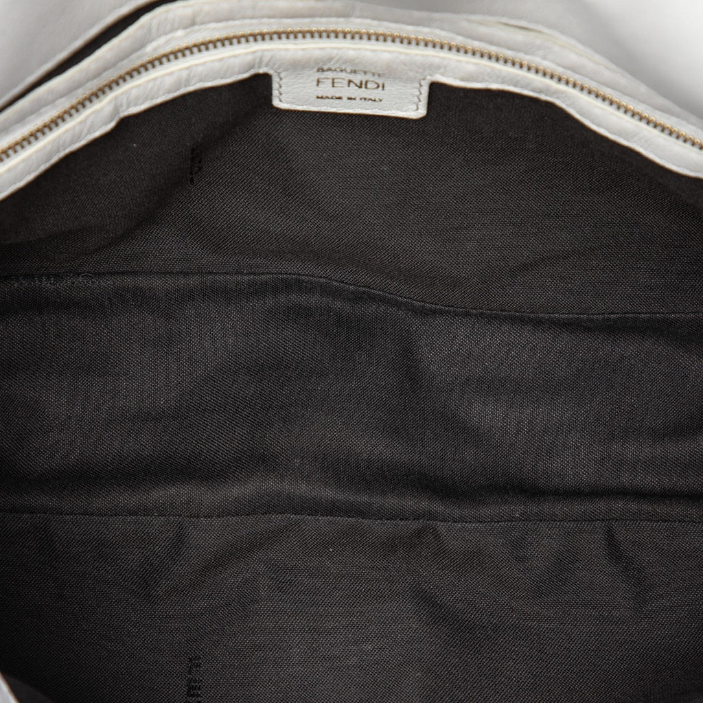 Fendi Zucca Embossed Leather Baguette Satchel