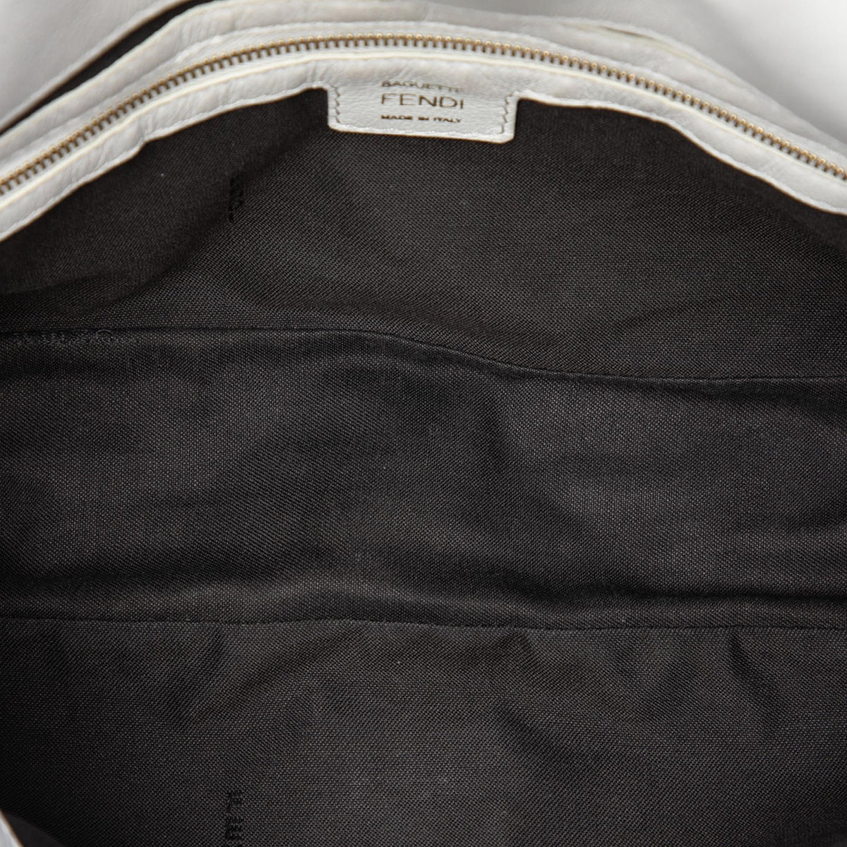 Fendi Zucca Embossed Leather Baguette Satchel