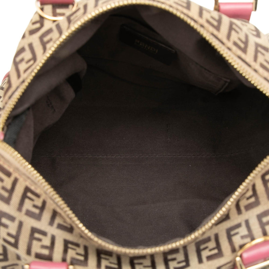 Fendi Zucchino Canvas Boston Bag