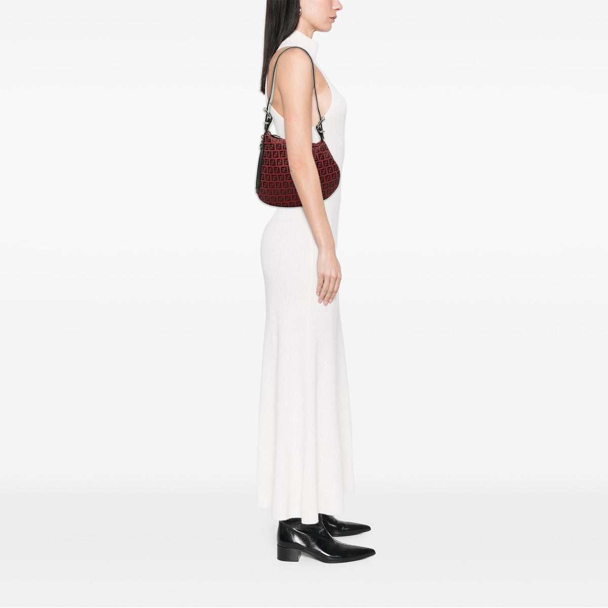 Fendi Zucchino Canvas Oyster Hobo