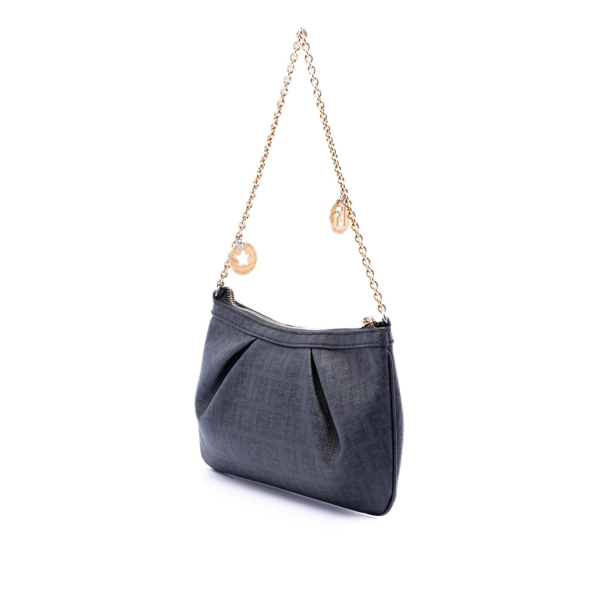 Fendi Zucchino Spalmati Chain Pochette