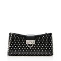 Ferragamo Leather Crystal Trifolio Chain Shoulder Bag