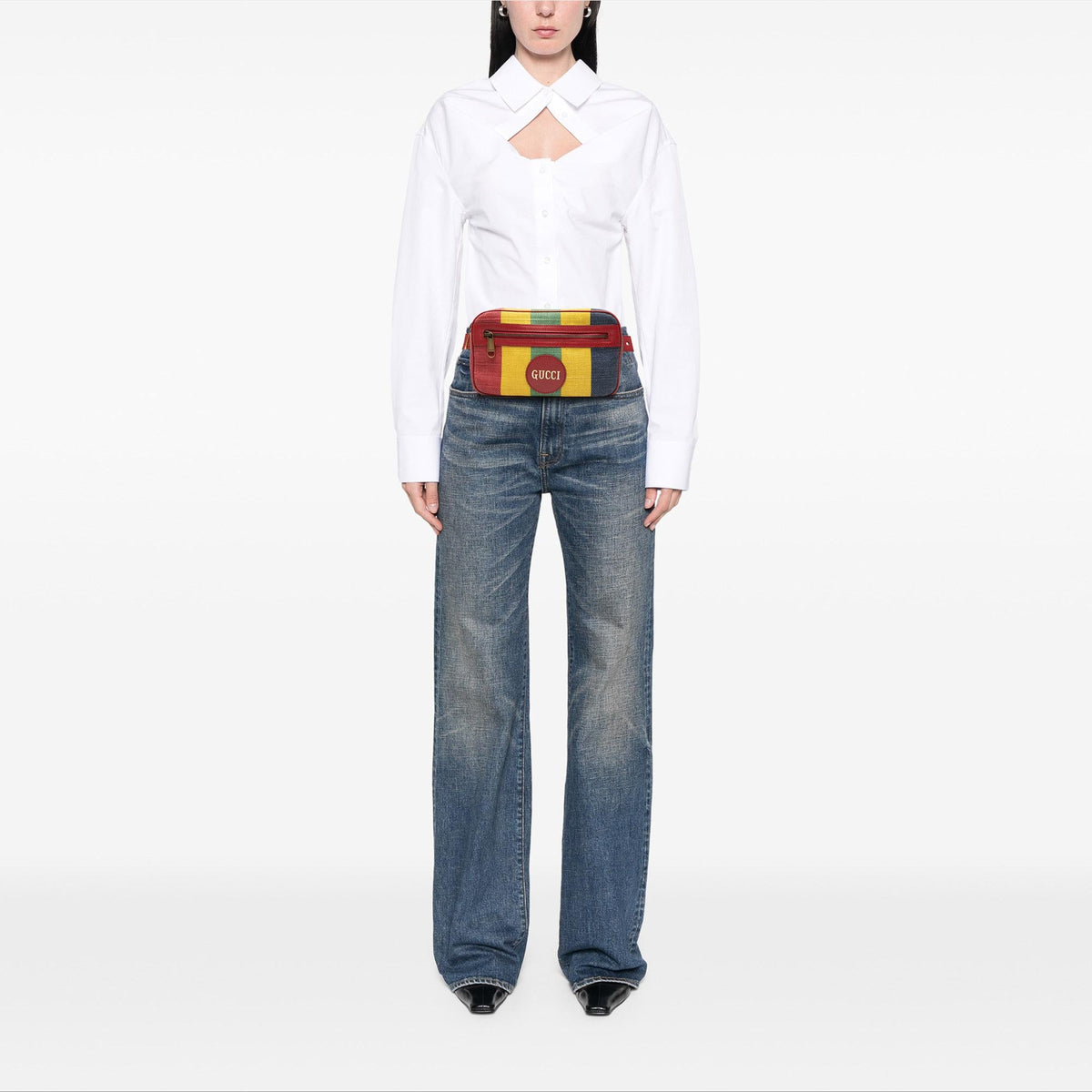 Gucci Baiadera Canvas Stripe Belt Bag