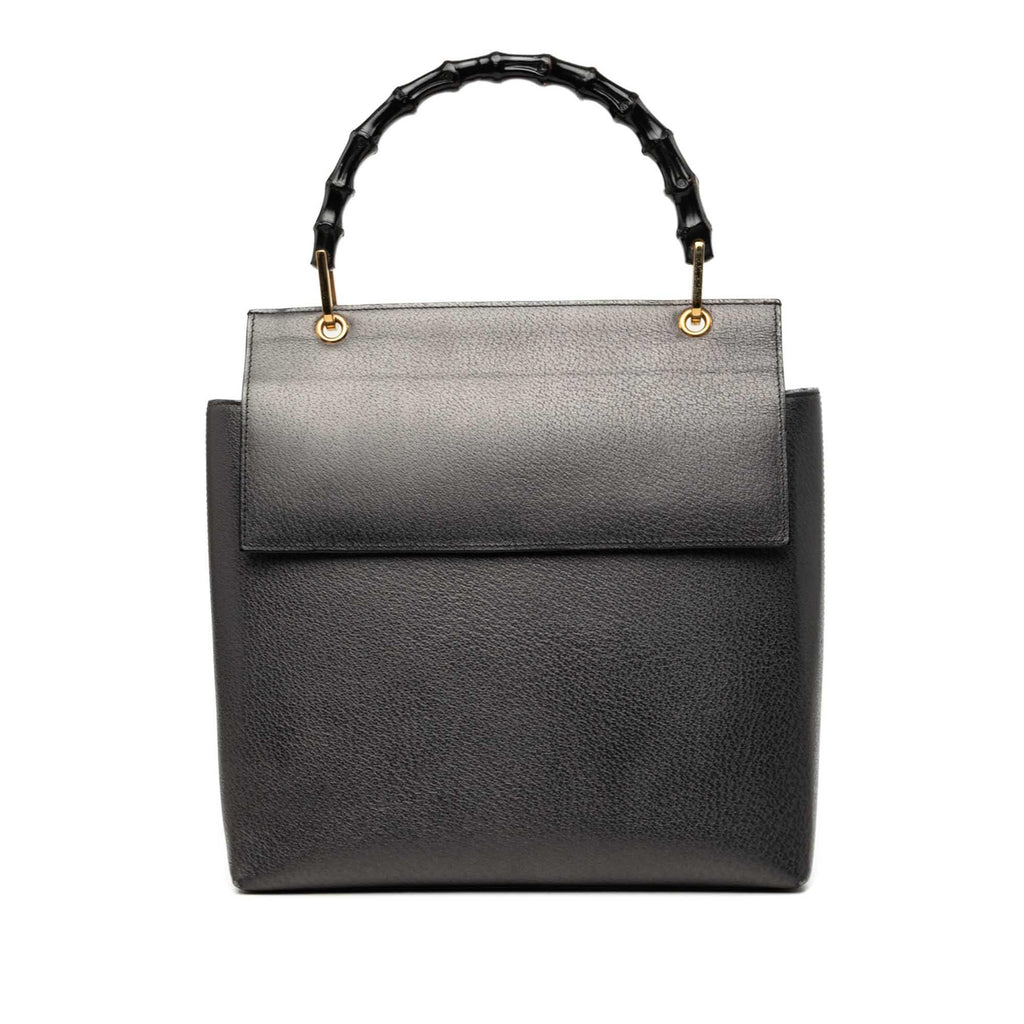 Gucci Calfskin Bamboo Flap Top Handle Bag