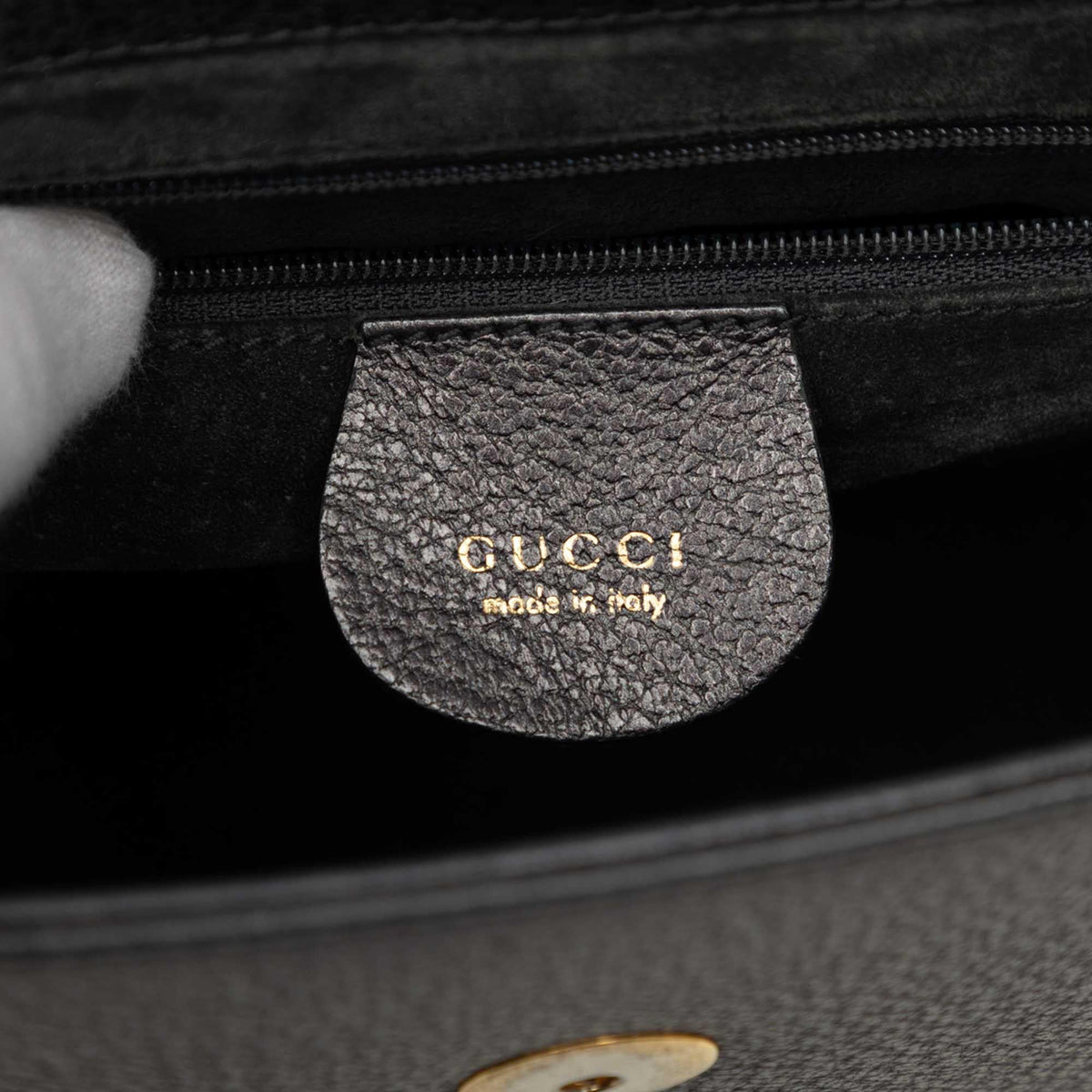 Gucci Calfskin Bamboo Flap Top Handle Bag