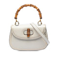 Gucci Calfskin Frame Print Bamboo Top Handle Bag