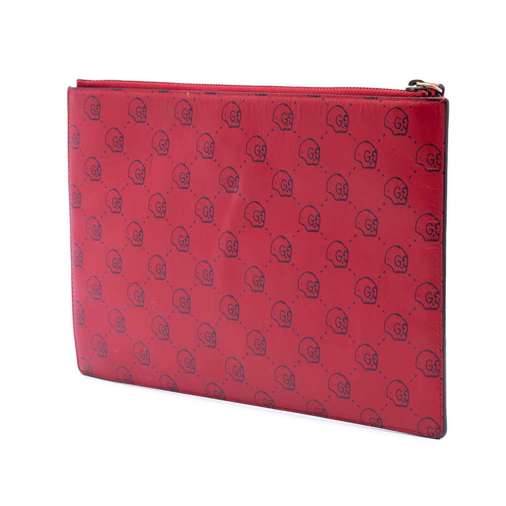 Gucci Calfskin Ghost Hamlet Skull Zip Pouch
