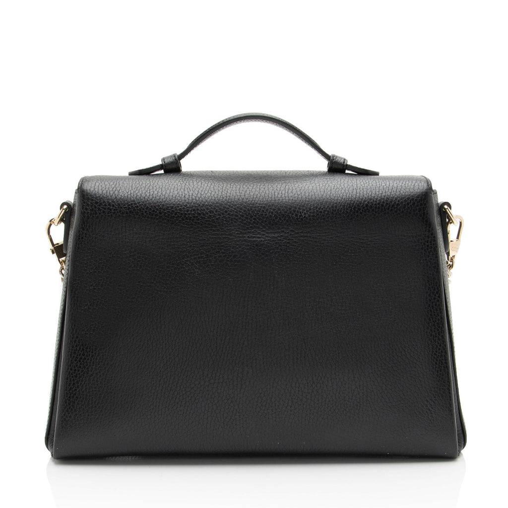 Gucci Calfskin Interlocking G Top Handle Medium Shoulder Bag