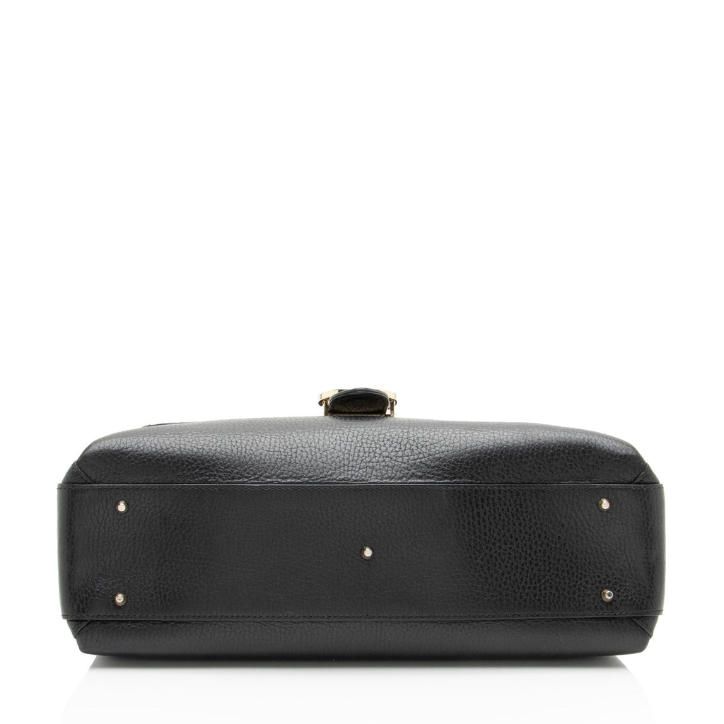 Gucci Calfskin Interlocking G Top Handle Medium Shoulder Bag
