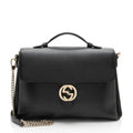 Gucci Calfskin Interlocking G Top Handle Medium Shoulder Bag