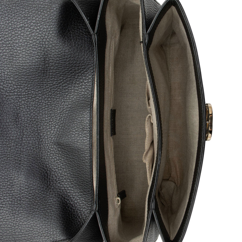 Gucci Calfskin Interlocking G Top Handle Medium Shoulder Bag