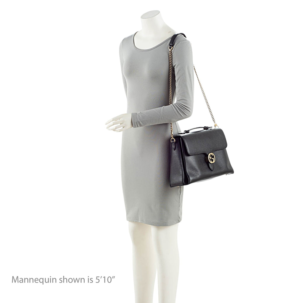 Gucci Calfskin Interlocking G Top Handle Medium Shoulder Bag