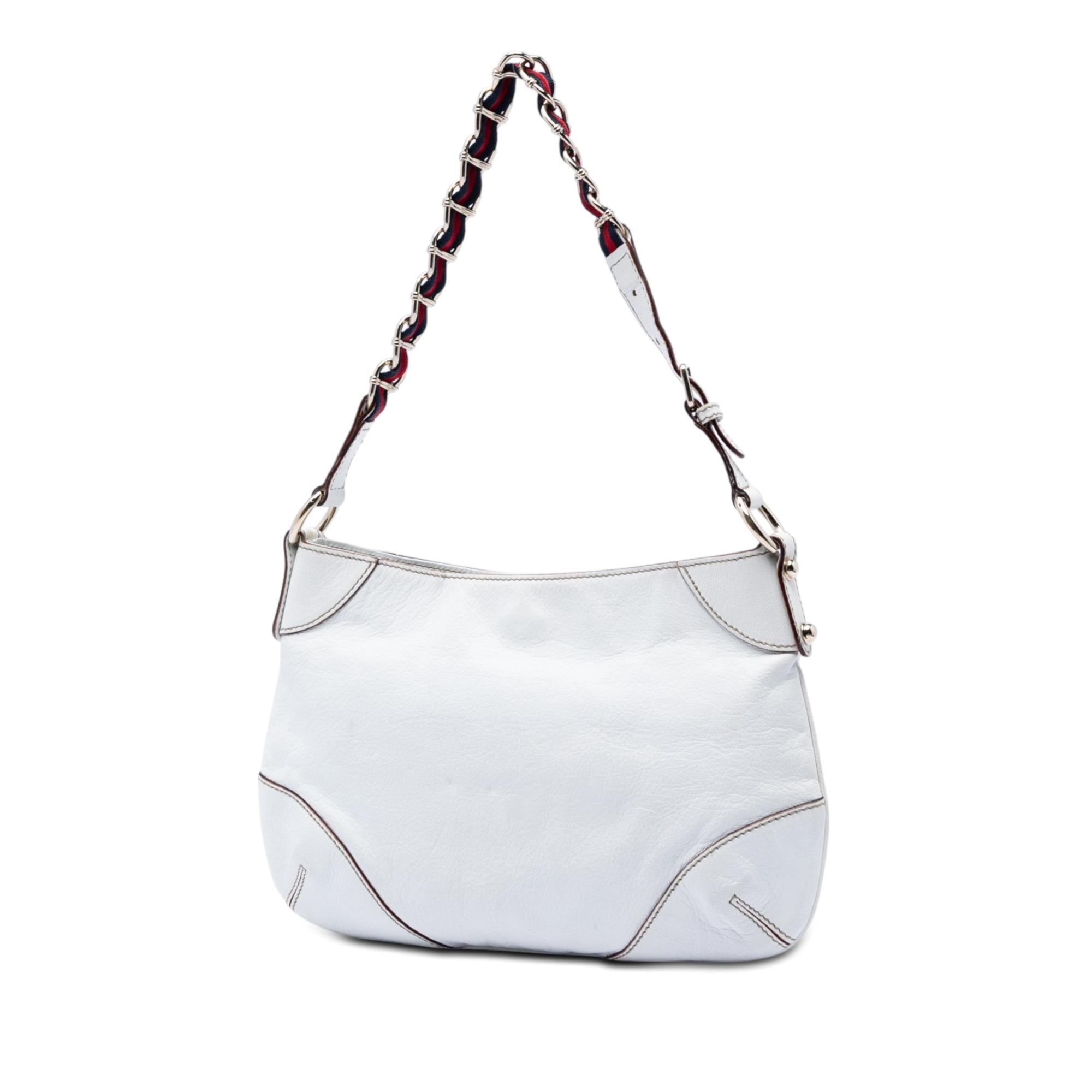 Gucci Calfskin Web Capri Ranch Kid Shoulder Bag