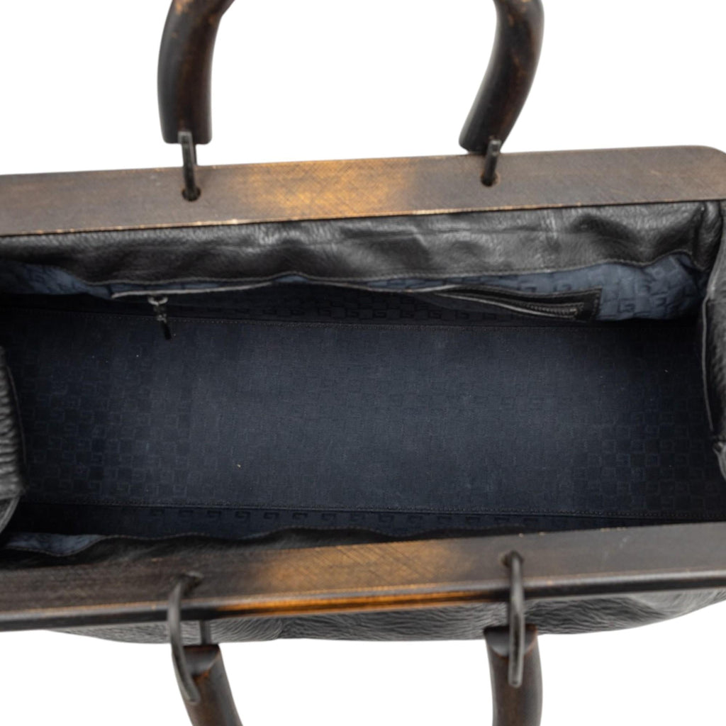 Gucci Calfskin Wood Frame Handbag