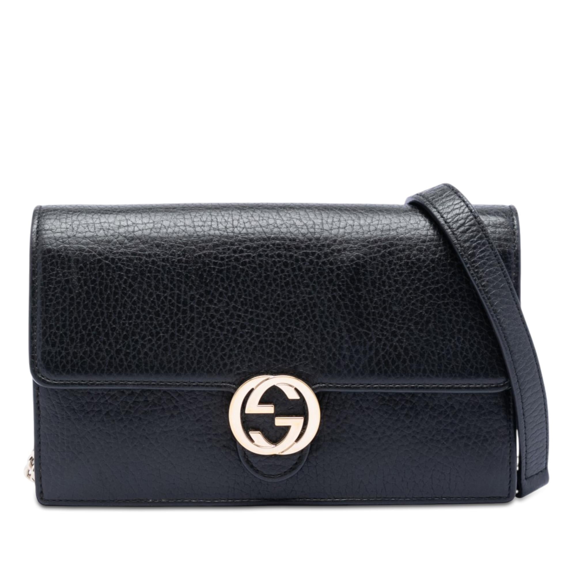 Gucci Dollar Calfskin Interlocking G Wallet on Chain