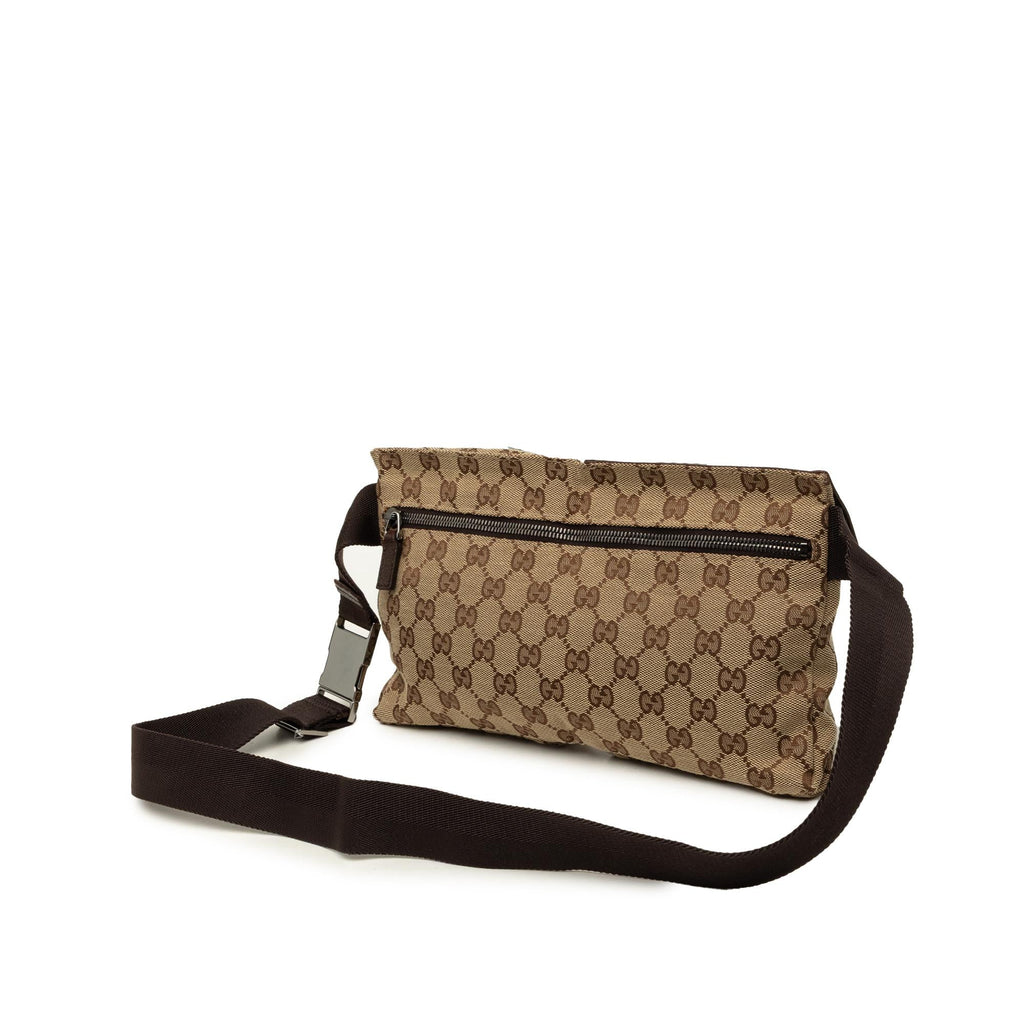 Gucci GG Canvas Double Pocket Belt Bag
