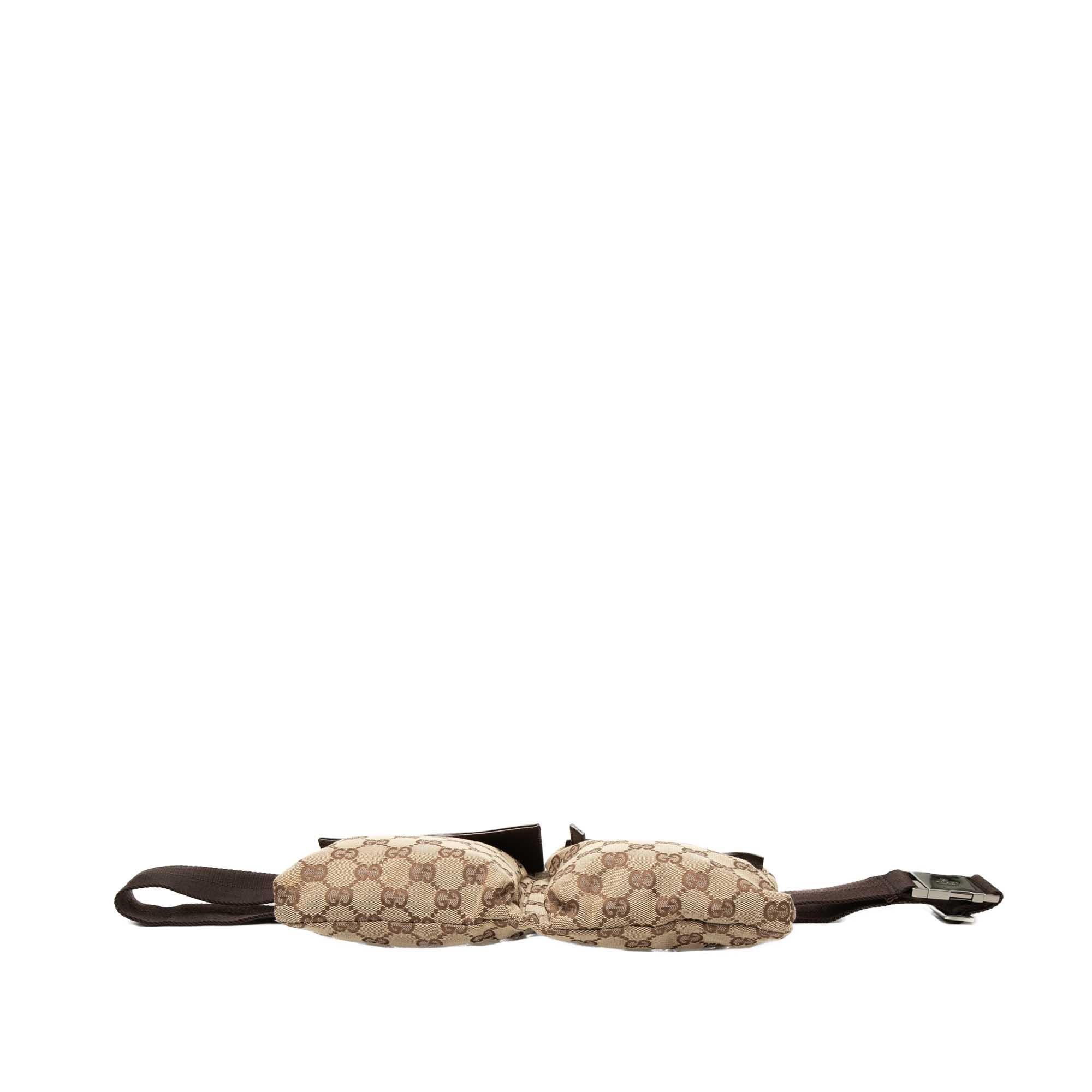 Gucci GG Canvas Double Pocket Belt Bag