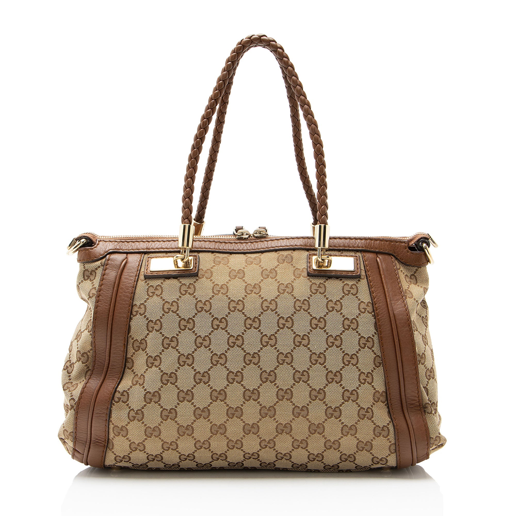 Gucci GG Canvas Leather Bella Tote