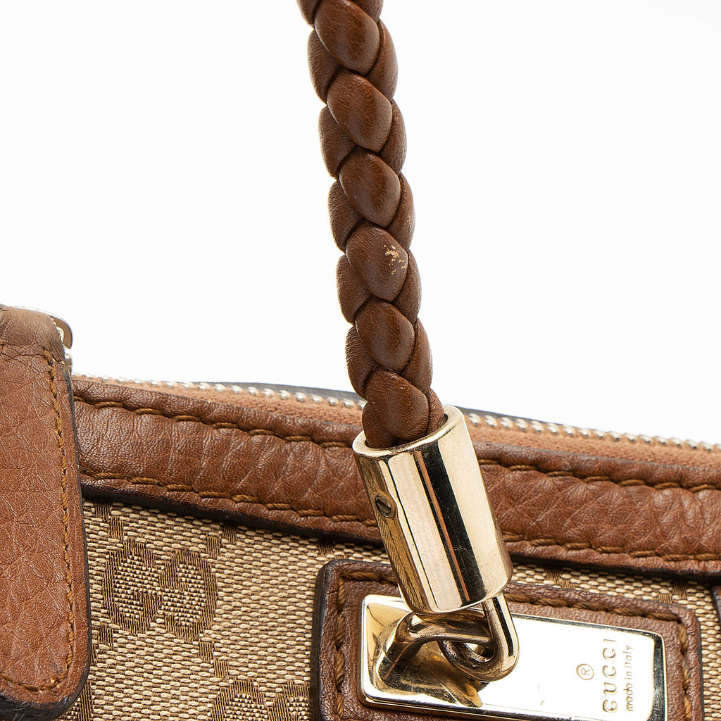 Gucci GG Canvas Leather Bella Tote