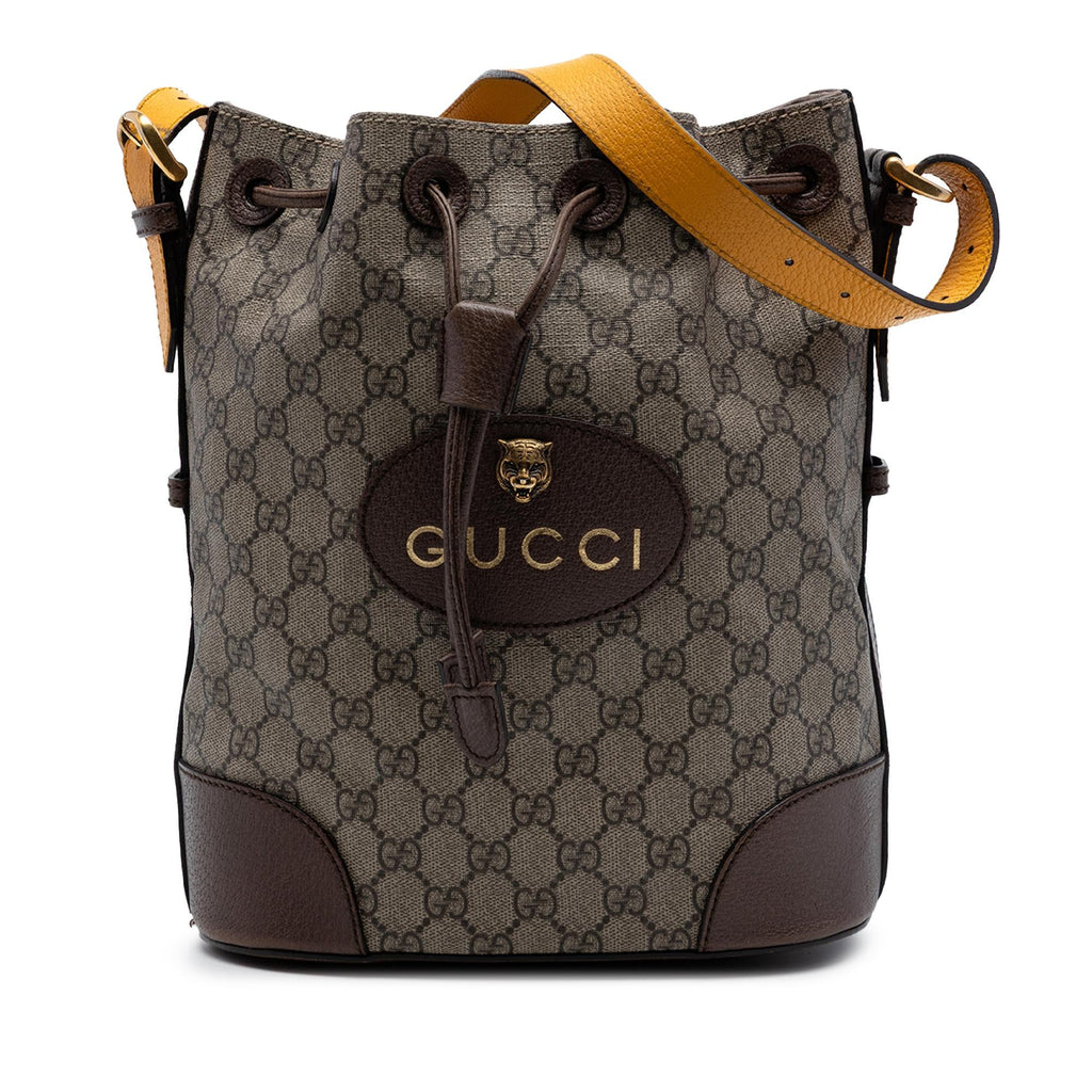 Gucci GG Supreme Neo Vintage Drawstring Bucket Bag