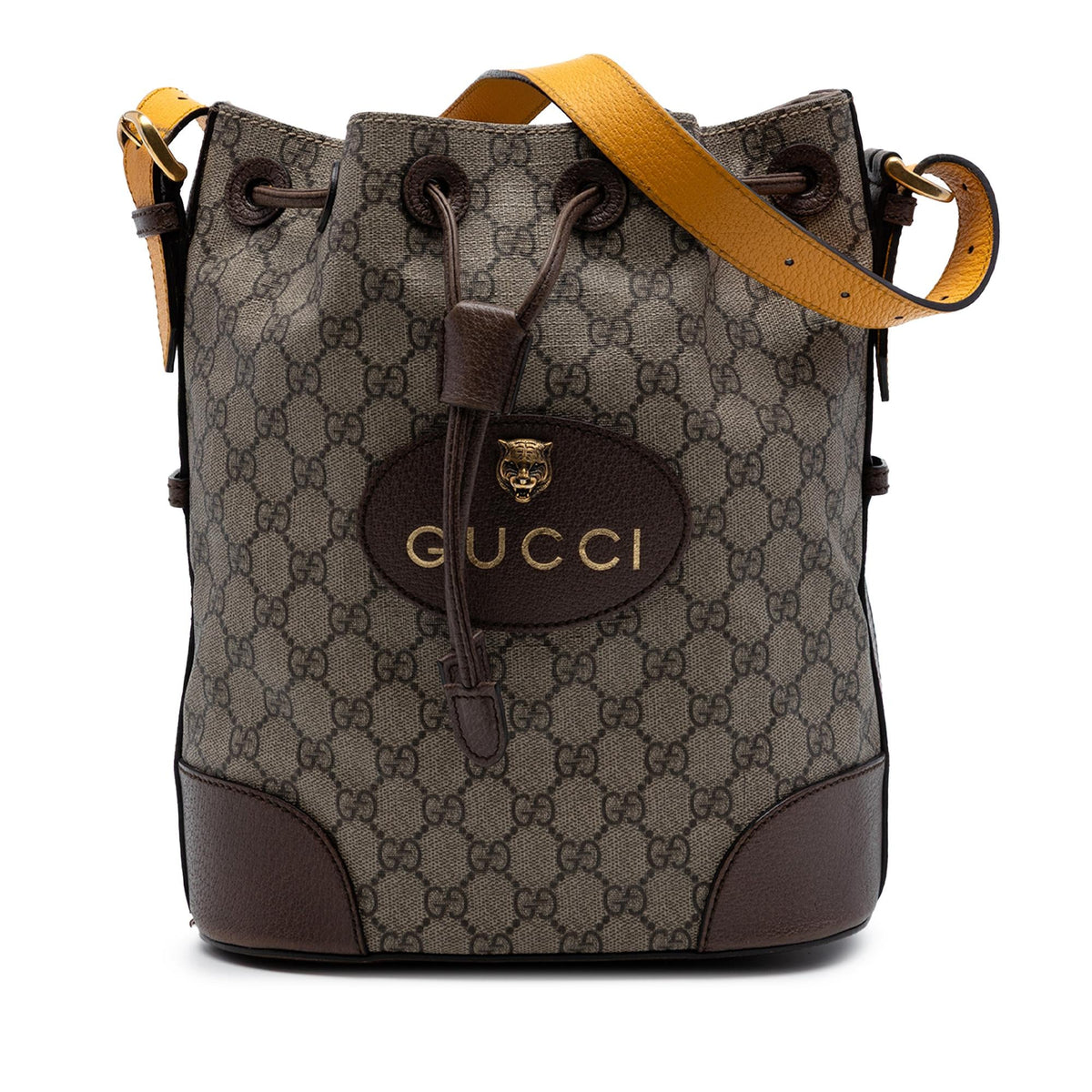 Gucci GG Supreme Neo Vintage Drawstring Bucket Bag