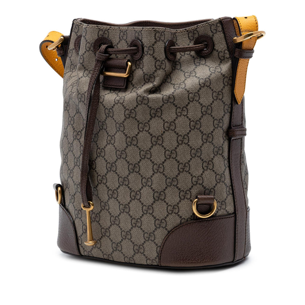 Gucci GG Supreme Neo Vintage Drawstring Bucket Bag