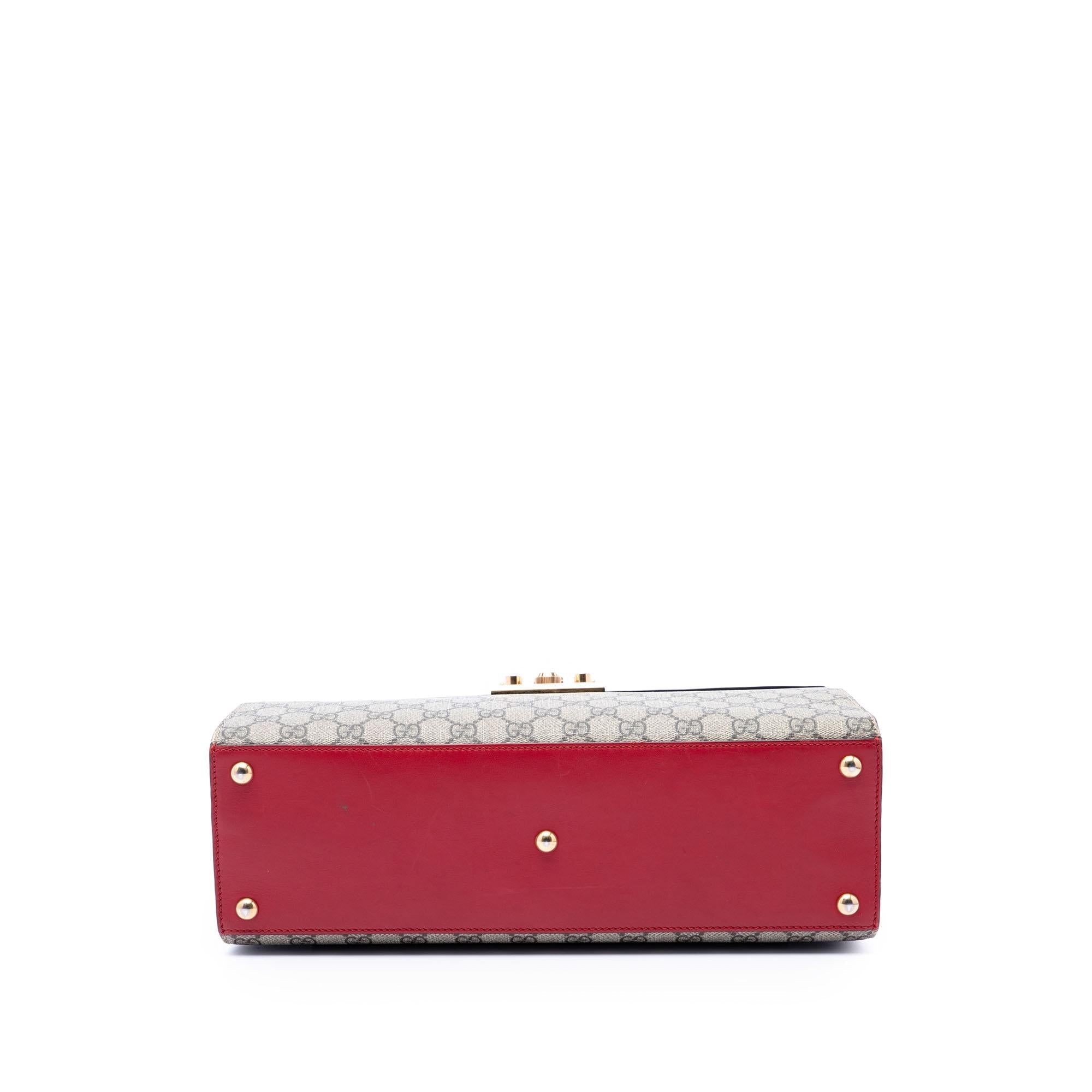 Gucci GG Supreme Padlock Top Handle Bag