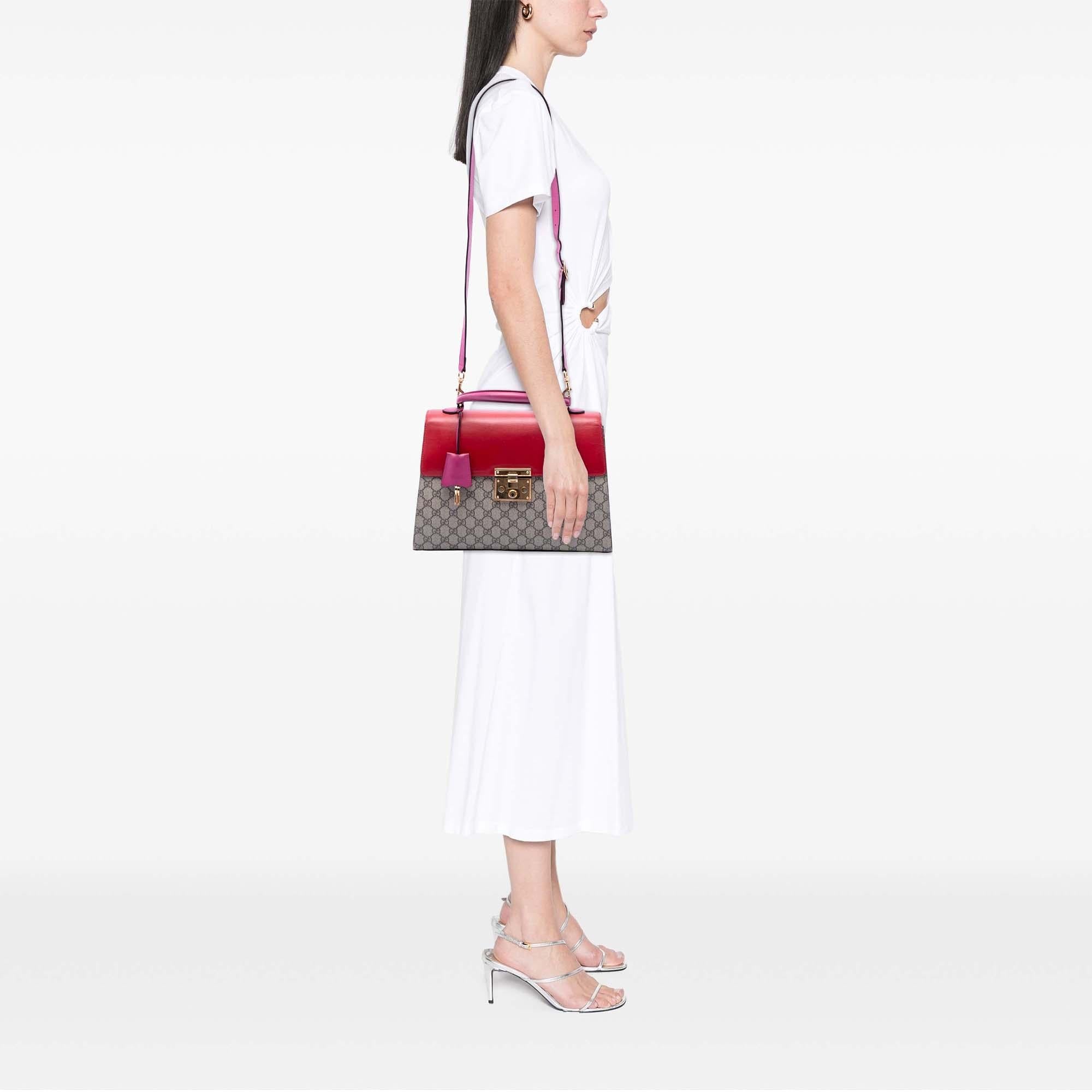 Gucci GG Supreme Padlock Top Handle Bag