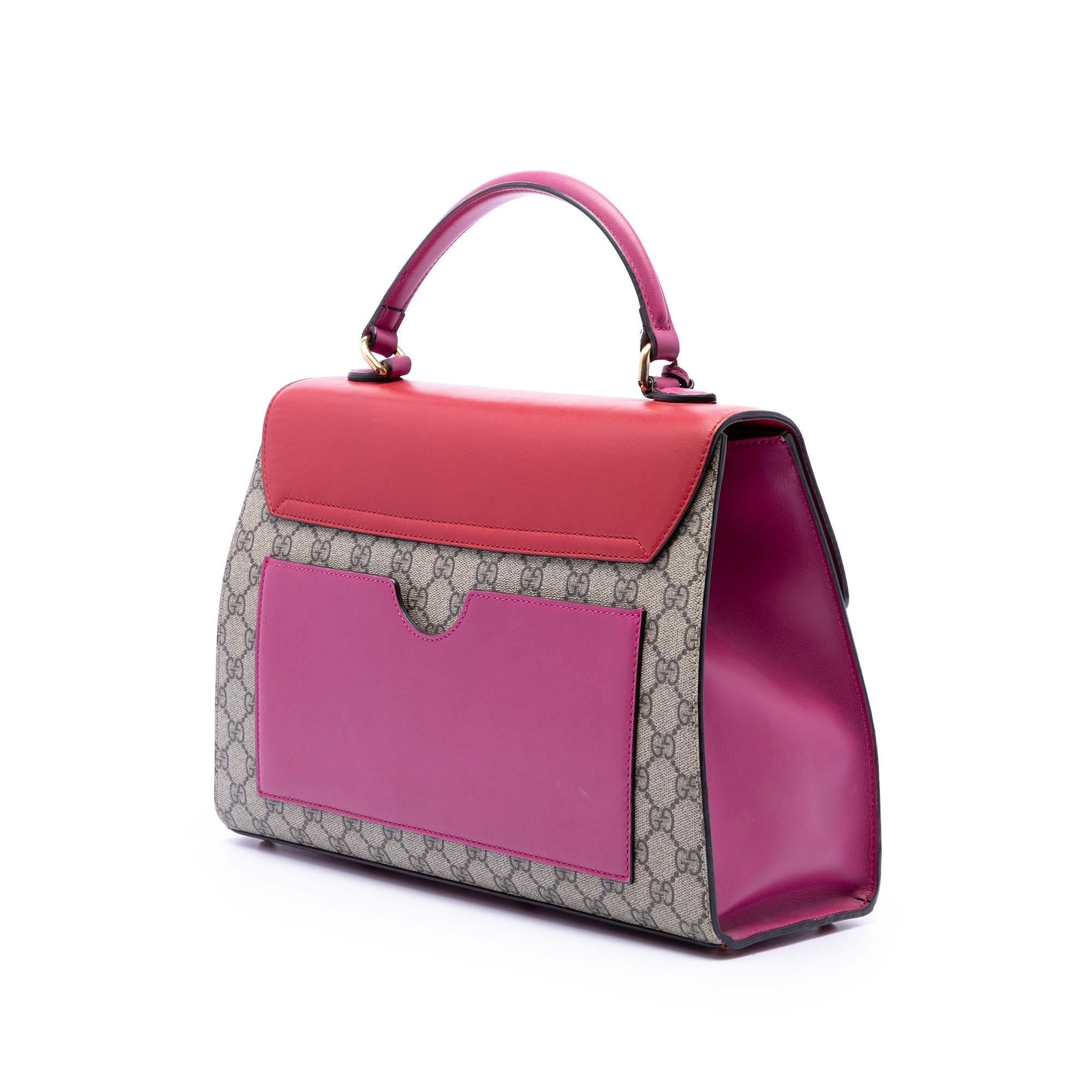 Gucci GG Supreme Padlock Top Handle Bag