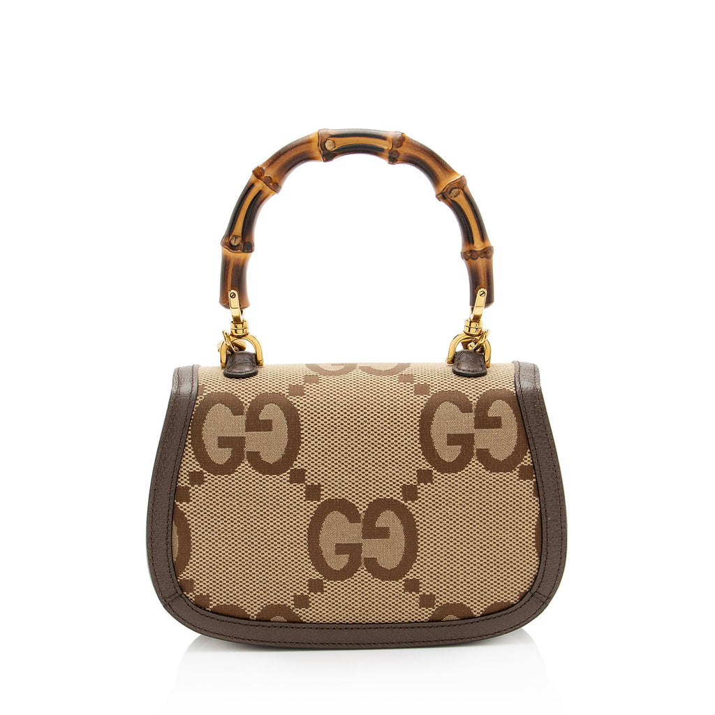 Gucci Jumbo GG Canvas Bamboo 1947 Small Top Handle