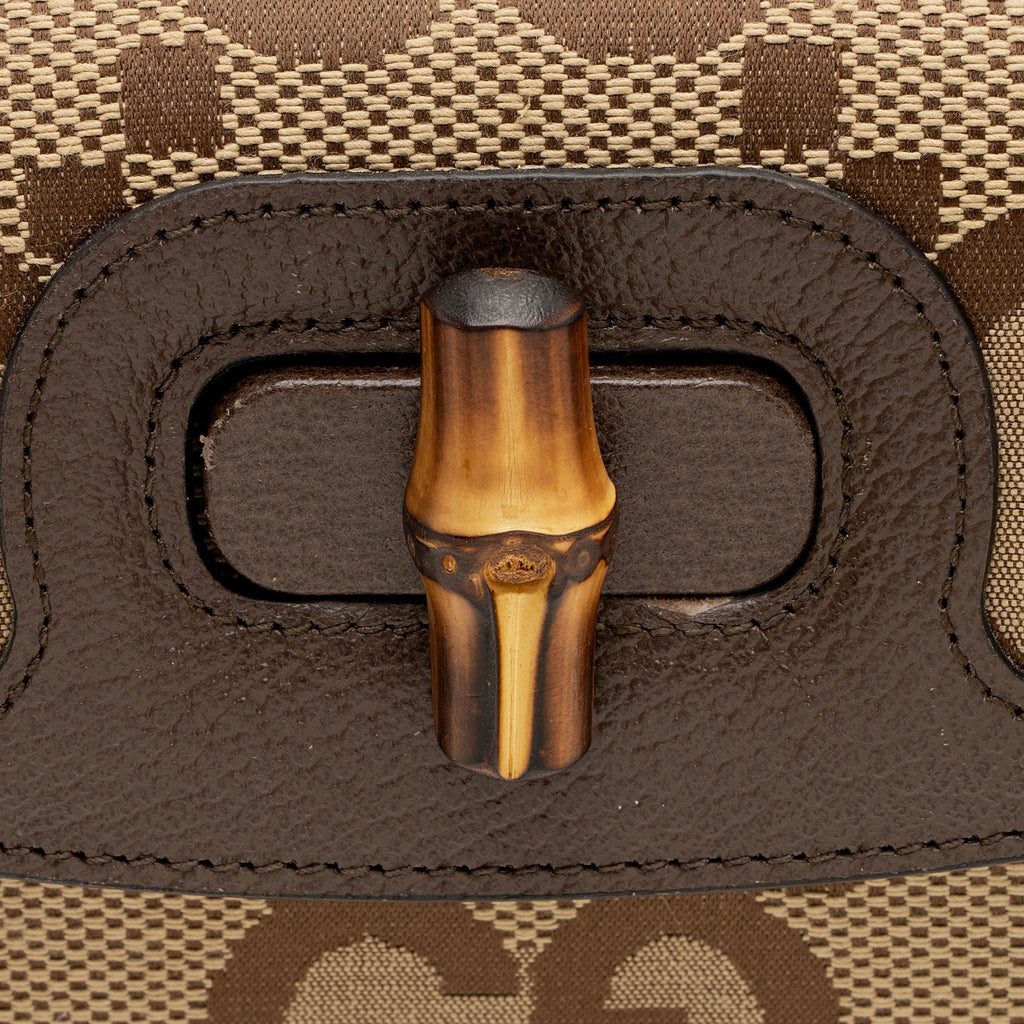 Gucci Jumbo GG Canvas Bamboo 1947 Small Top Handle