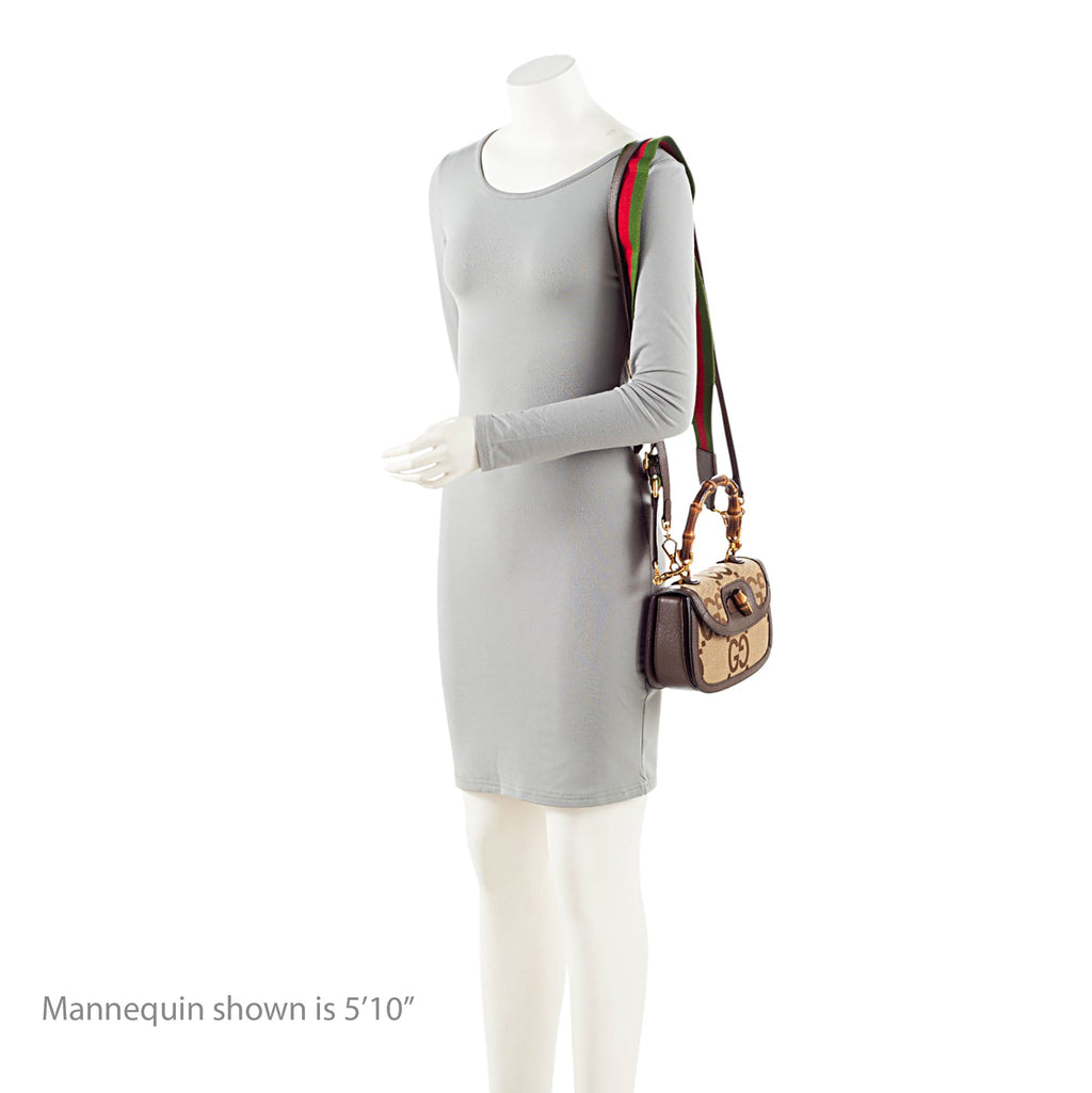 Gucci Jumbo GG Canvas Bamboo 1947 Small Top Handle